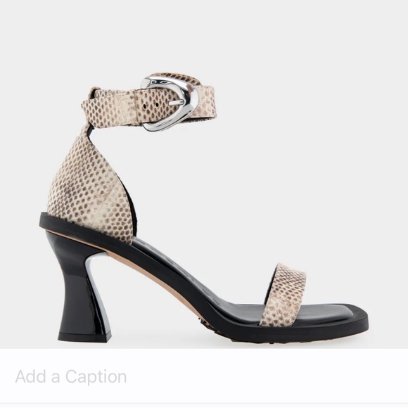 Comfortable Ankle Strap Sculpted Heel Sandal in Roccia Snake Print Leather sz 8 - Picture 2 of 10